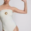 Bandeau-Badeanzug mit Muschelverzierungen Bandeau-Badeanzug mit Muschelverzierungen
