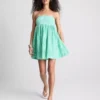 Bandeau-Mini-Kleid aus Baumwoll-Gingham Bandeau-Mini-Kleid aus Baumwoll-Gingham