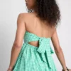 Bandeau-Mini-Kleid aus Baumwoll-Gingham Bandeau-Mini-Kleid aus Baumwoll-Gingham