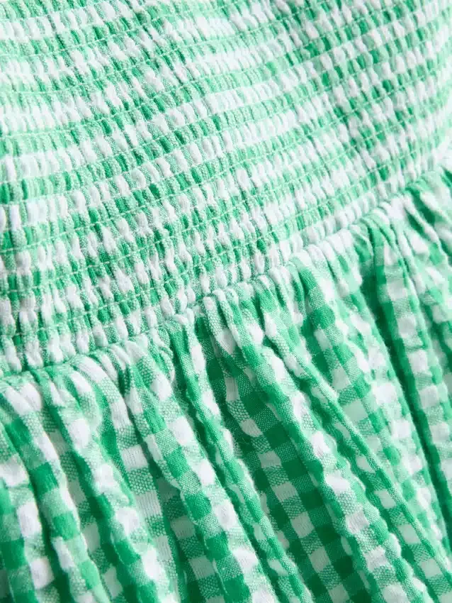 Bandeau-Mini-Kleid aus Baumwoll-Gingham Bandeau-Mini-Kleid aus Baumwoll-Gingham