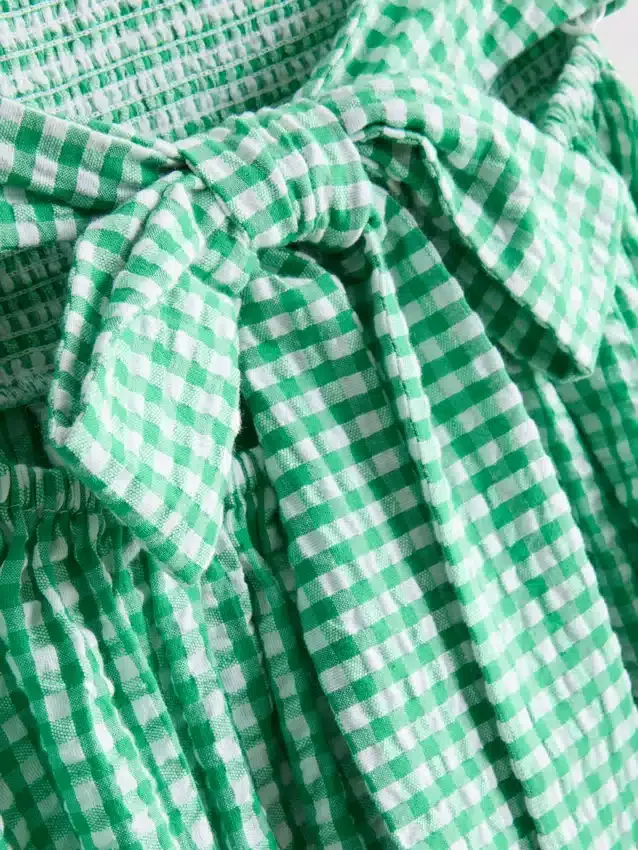 Bandeau-Mini-Kleid aus Baumwoll-Gingham Bandeau-Mini-Kleid aus Baumwoll-Gingham
