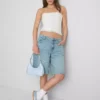Bandeau-Top aus Baumwollmischung mit Spitze Bandeau-Top aus Baumwollmischung mit Spitze