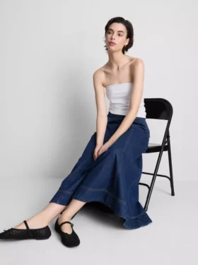 Bandeau-Top mit hohem Baumwollanteil