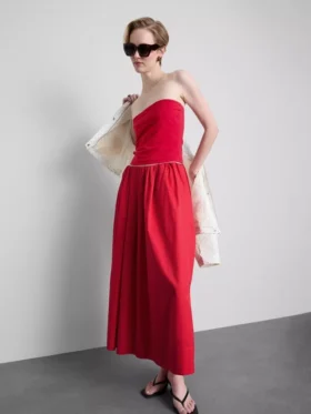 Bandeau-Top mit hohem Baumwollanteil