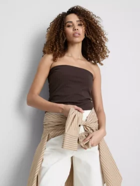 Bandeau-Top mit hohem Baumwollanteil