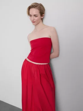 Bandeau-Top mit hohem Baumwollanteil