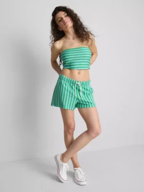 Bandeau-Top mit Streifenmuster aus baumwollreichem Material