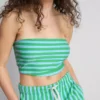 Bandeau-Top mit Streifenmuster aus baumwollreichem Material Bandeau-Top mit Streifenmuster aus baumwollreichem Material
