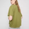 Bauchiges Baumwoll-T-Shirt mit Rundhalsausschnitt Bauchiges Baumwoll-T-Shirt mit Rundhalsausschnitt