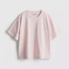Bauchiges Baumwoll-T-Shirt mit Rundhalsausschnitt Bauchiges Baumwoll-T-Shirt mit Rundhalsausschnitt