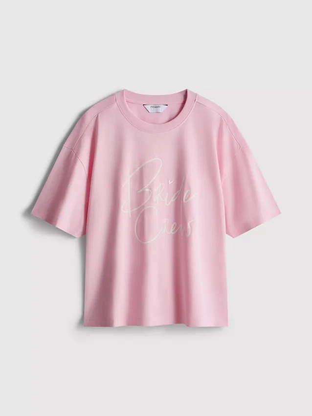 Baumwoll-Braut-T-Shirt mit Rundhalsausschnitt Baumwoll-Braut-T-Shirt mit Rundhalsausschnitt