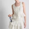Baumwoll-Cami-Top im verkürzten Schnitt mit Cutwork-Design Baumwoll-Cami-Top im verkürzten Schnitt mit Cutwork-Design