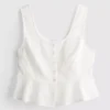 Baumwoll-Cami-Top im verkürzten Schnitt mit Cutwork-Design Baumwoll-Cami-Top im verkürzten Schnitt mit Cutwork-Design