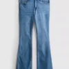 Baumwoll-Denim-Jeans mit ausgestelltem Bein und mittlerer Leibhöhe Baumwoll-Denim-Jeans mit ausgestelltem Bein und mittlerer Leibhöhe