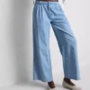 Baumwoll-Denim-Jeans mit Falten und weitem Bein Baumwoll-Denim-Jeans mit Falten und weitem Bein