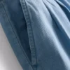 Baumwoll-Denim-Jeans mit Falten und weitem Bein Baumwoll-Denim-Jeans mit Falten und weitem Bein