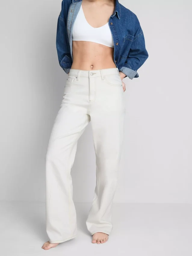 Baumwoll-Denim-Jeans mit geradem Bein Baumwoll-Denim-Jeans mit geradem Bein
