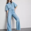 Baumwoll-Denim-Jeans mit geradem Bein Baumwoll-Denim-Jeans mit geradem Bein