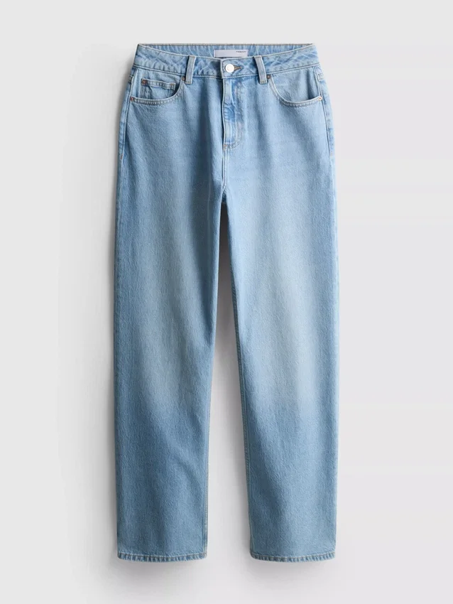 Baumwoll-Denim-Jeans mit geradem Bein Baumwoll-Denim-Jeans mit geradem Bein