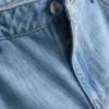 Baumwoll-Denim-Jeans mit mittlerer Leibhöhe und weitem Bein Baumwoll-Denim-Jeans mit mittlerer Leibhöhe und weitem Bein