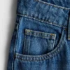 Baumwoll-Denim-Jeans mit mittlerer Leibhöhe und weitem Bein Baumwoll-Denim-Jeans mit mittlerer Leibhöhe und weitem Bein
