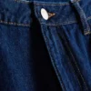 Baumwoll-Denim-Jeans mit mittlerer Leibhöhe und weitem Bein Baumwoll-Denim-Jeans mit mittlerer Leibhöhe und weitem Bein