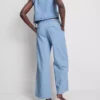 Baumwoll-Denim-Tanktop mit seitlichen Bindebändern Baumwoll-Denim-Tanktop mit seitlichen Bindebändern