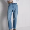 Baumwoll-Jeans mit mittlerer Leibhöhe und geradem Bein