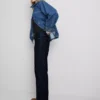 Baumwoll-Jeans mit mittlerer Leibhöhe und geradem Bein