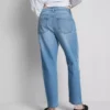 Baumwoll-Jeans mit mittlerer Leibhöhe und geradem Bein