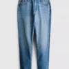 Baumwoll-Jeans mit mittlerer Leibhöhe und geradem Bein