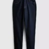 Baumwoll-Jeans mit mittlerer Leibhöhe und geradem Bein