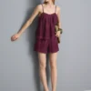 Baumwoll-Shorts mit hoher Taille und Stickerei Baumwoll-Shorts mit hoher Taille und Stickerei