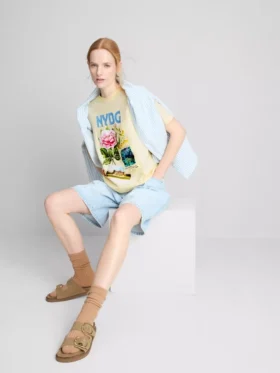 Baumwoll-T-Shirt mit Aufdruck
