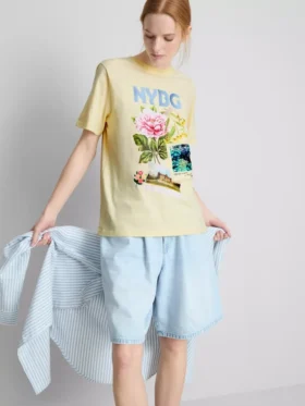 Baumwoll-T-Shirt mit Aufdruck