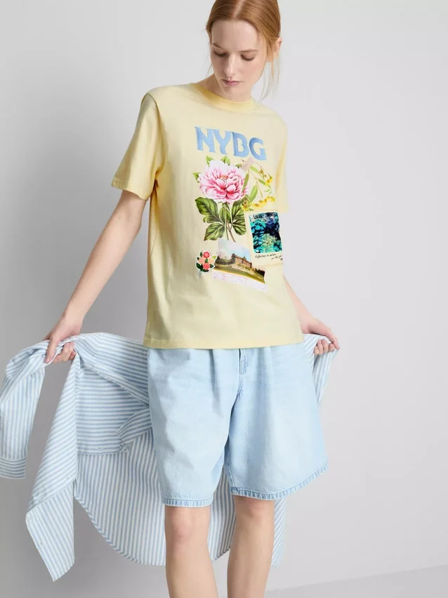 Baumwoll-T-Shirt mit Aufdruck Baumwoll-T-Shirt mit Aufdruck