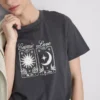 Baumwoll-T-Shirt mit kurzem Ärmel und Aufdruck