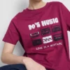 Baumwoll-T-Shirt mit kurzem Ärmel und Aufdruck