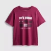 Baumwoll-T-Shirt mit kurzem Ärmel und Aufdruck
