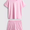 Baumwoll-T-Shirt-Schlafanzug mit kurzen Hosen Baumwoll-T-Shirt-Schlafanzug mit kurzen Hosen