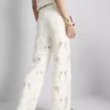 Baumwollreiche Häkelhose mit geradem Bein Baumwollreiche Häkelhose mit geradem Bein