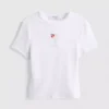 Baumwollreiches, kurzes Baby-T-Shirt mit Perlenverzierung