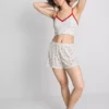 Bedruckte, gerippte Schlafanzug-Shorts