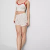Bedruckte, gerippte Schlafanzug-Shorts