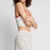 Bedruckte, gerippte Schlafanzug-Shorts