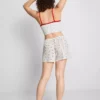 Bedruckte, gerippte Schlafanzug-Shorts