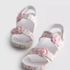 Bedruckte Sandalen mit doppeltem Schnallenriemen