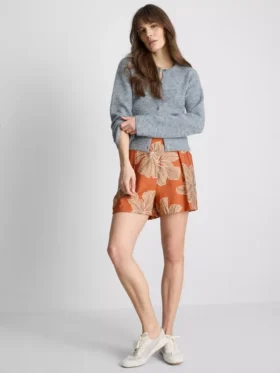 Bedruckte Shorts mit hoher Taille