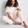 Bedruckte Shorts mit Kurzarm-Schlafanzug aus Baumwolle Bedruckte Shorts mit Kurzarm-Schlafanzug aus Baumwolle