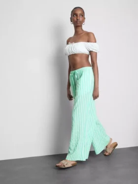 Bedruckte Strandhose mit weitem Bein